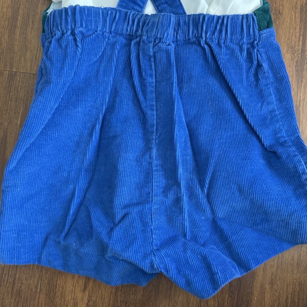 Vtg Country Farm Corduroy Overalls Boys 3 Blue Jon Jon Barn Apple 1980's Set - Picture 6 of 11